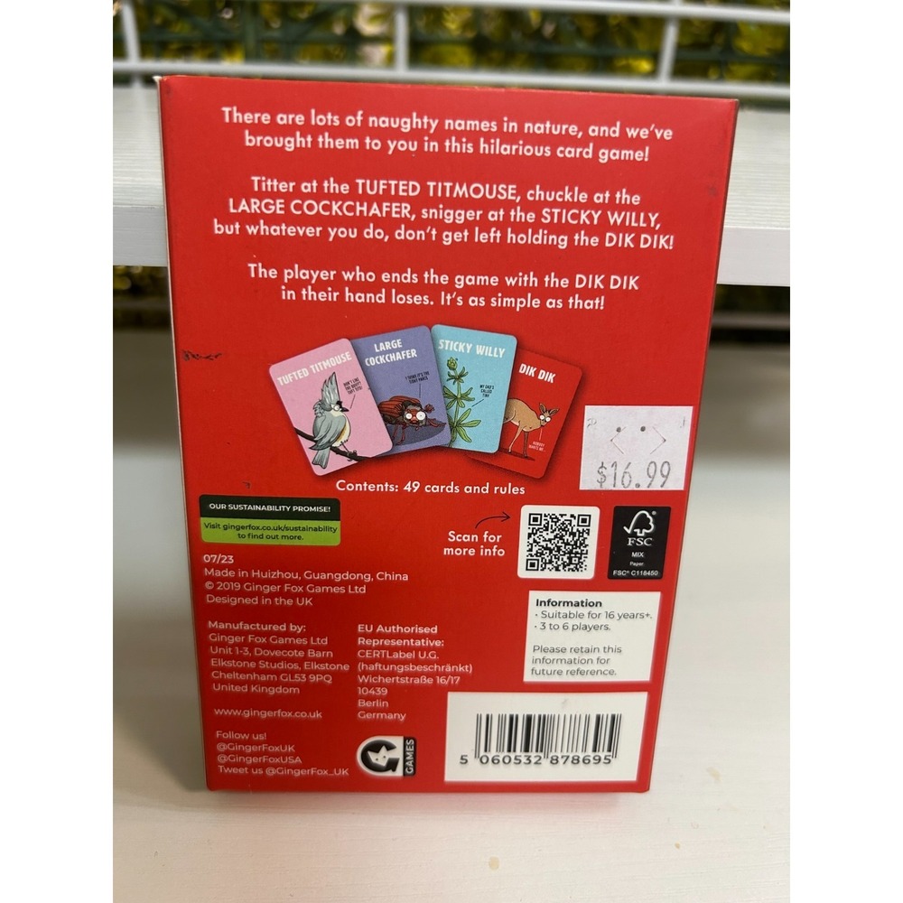 Don't Be A Dik Dik NOVELT Y Card Game NIB For Ages 16+ - Picture 2 of 2